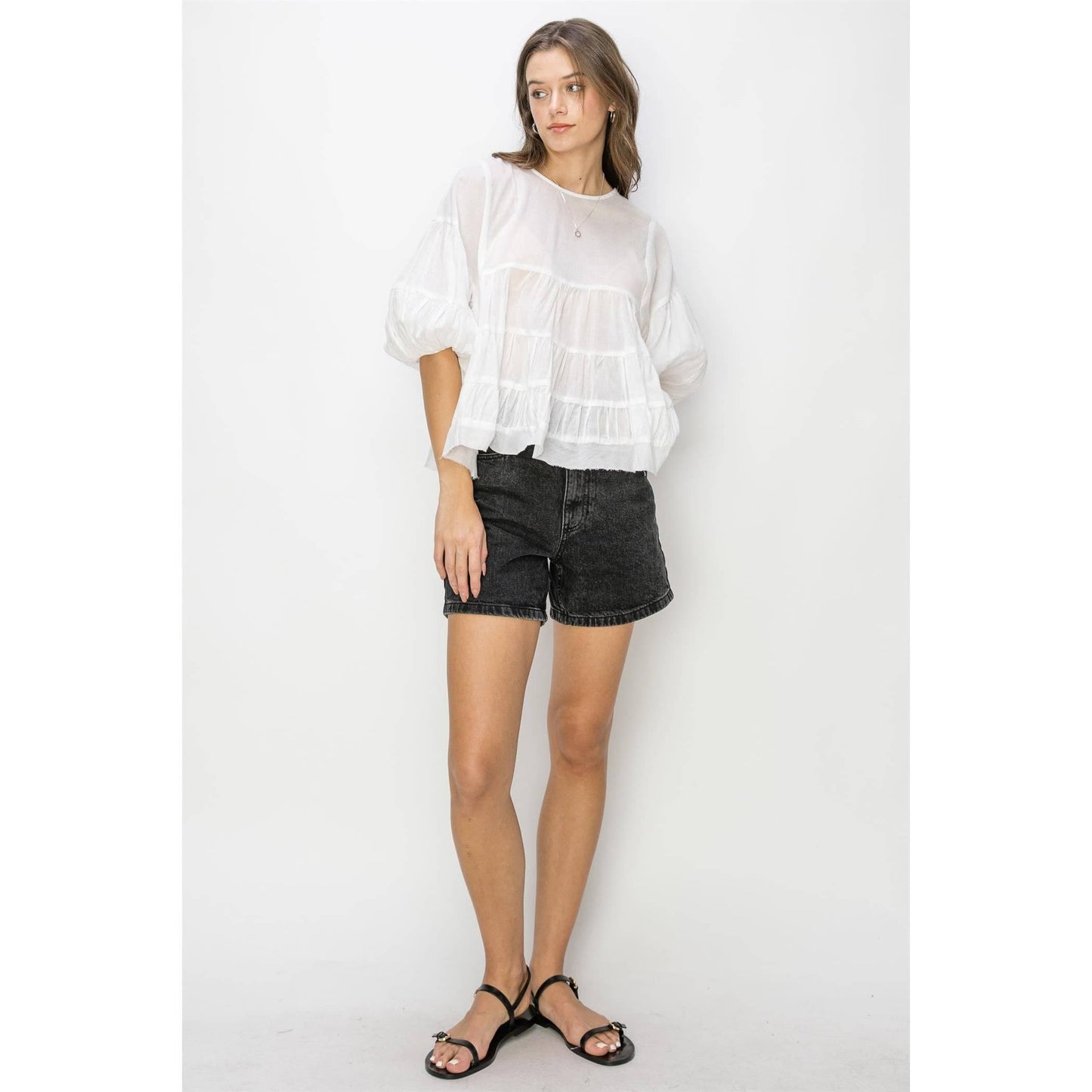 Pure Love Babydoll Blouse (OFF WHITE)