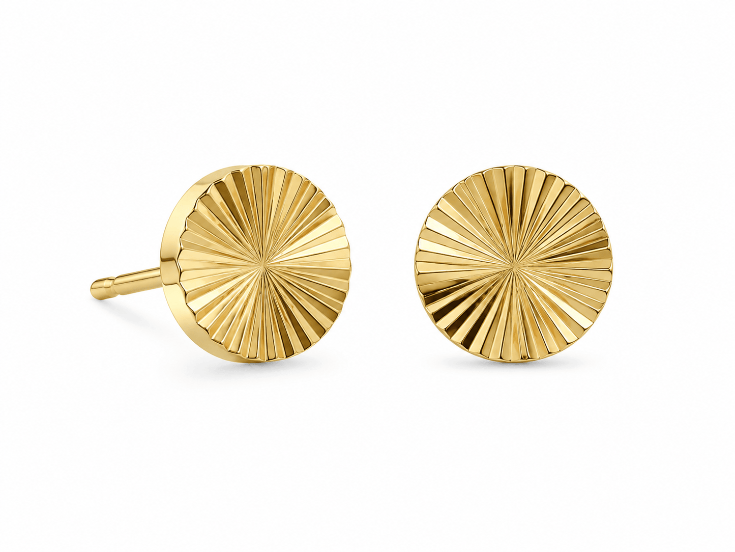 Golden Radiance Sunburst Stud Earrings (Gold)