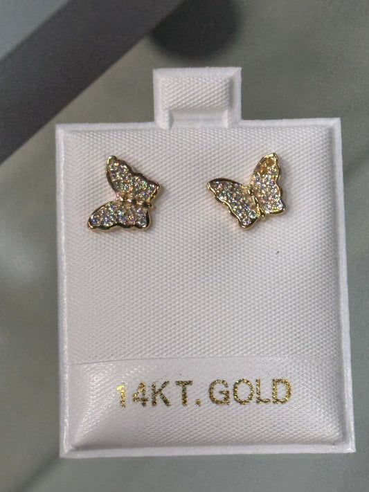 Butterfly Gold Stud Earrings