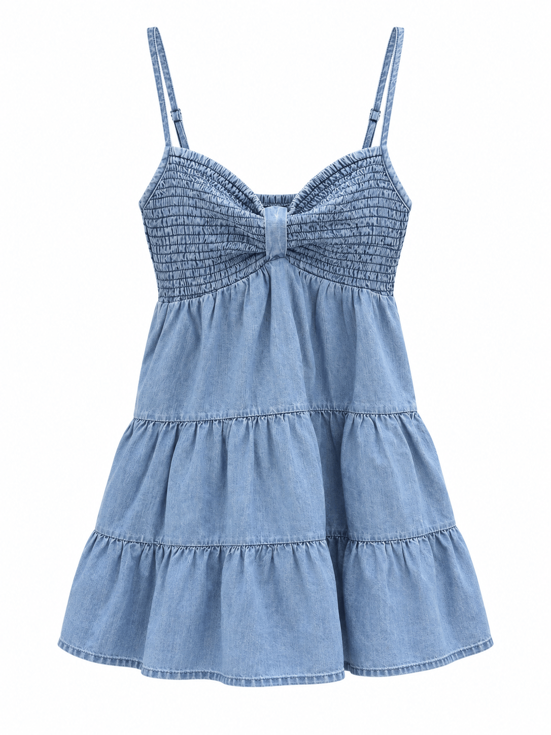Blue Belle Smocked Denim Mini Dress