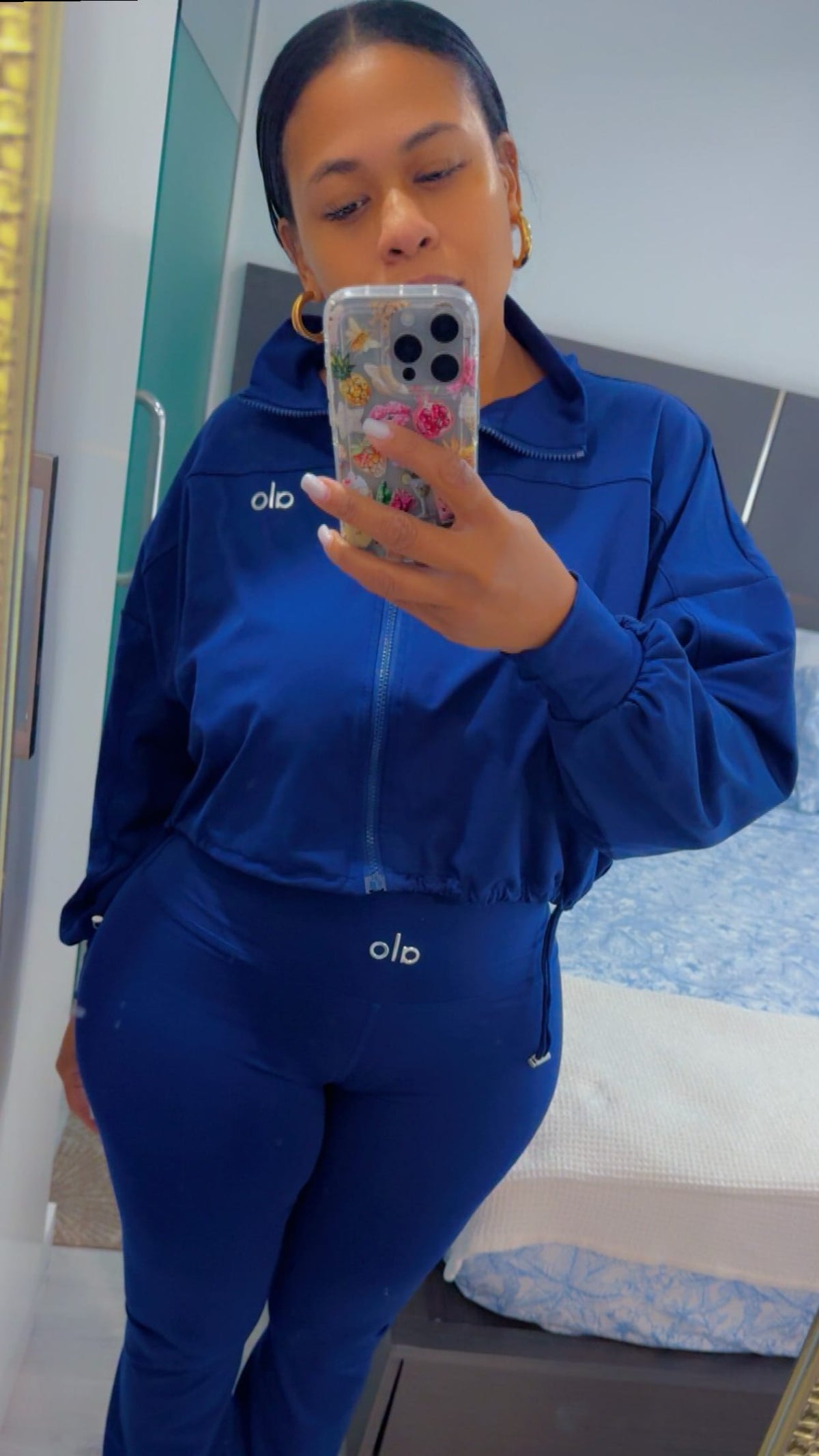 Yoga Pants And Jacket Set (Navy)