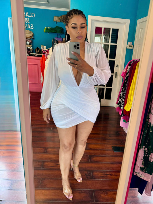 Heat Up Mini Dress (White)