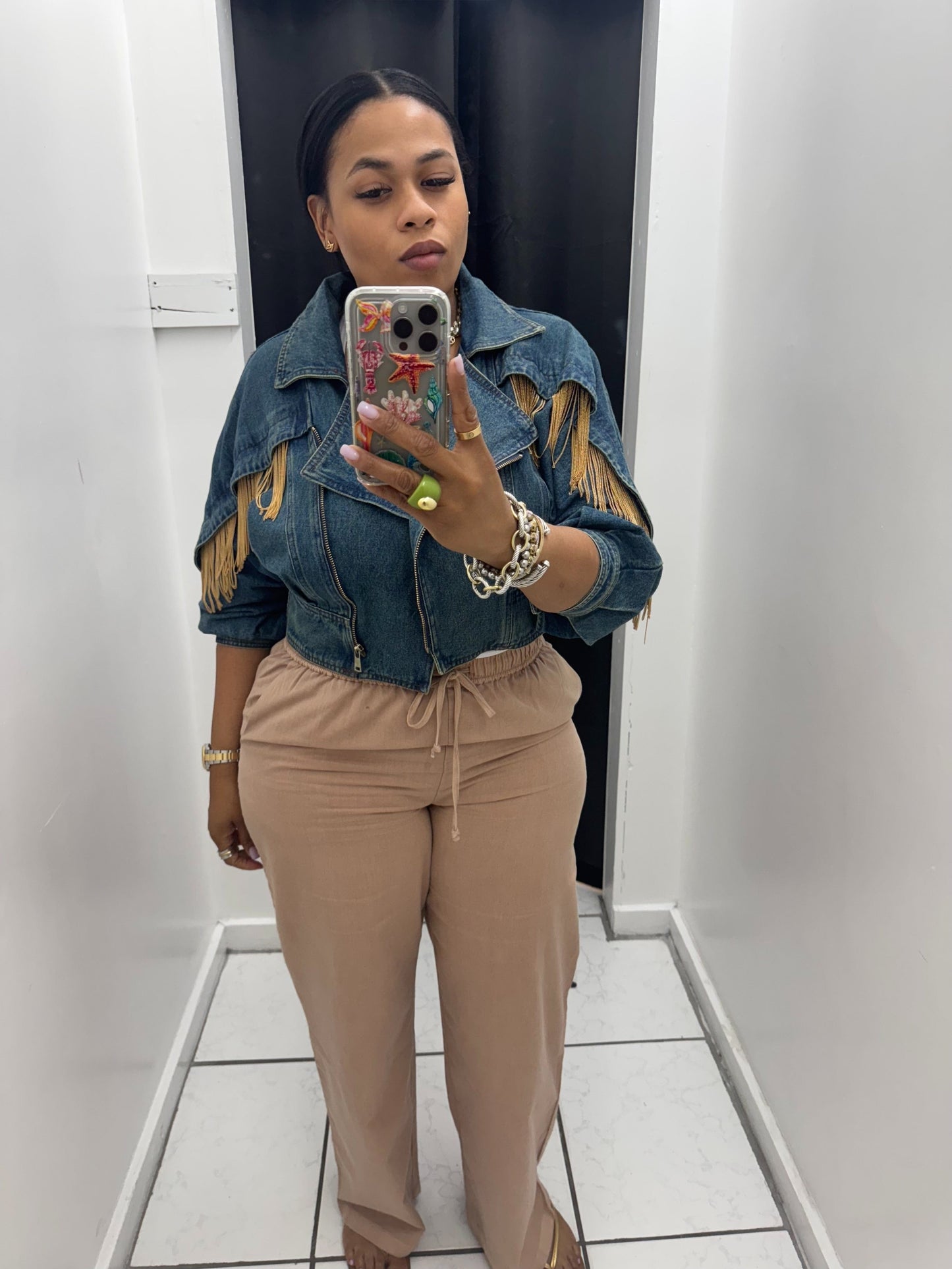 Drawstring Waist Straight Leg Pants (DARK TAUPE)