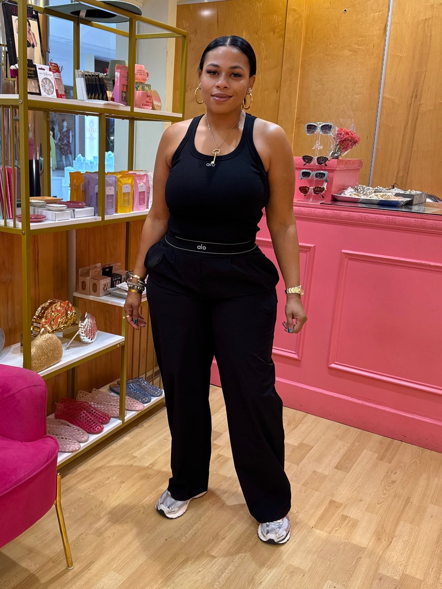 Al* Track Pants And Tank Set (Black)