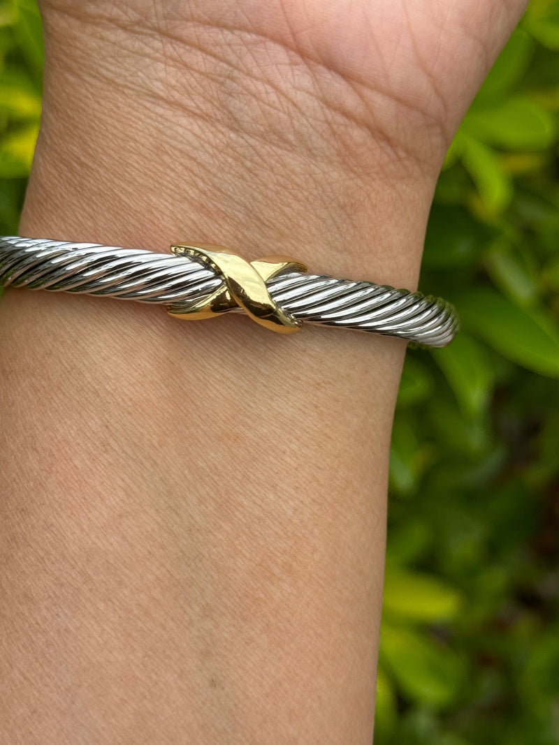 X Cable Bracelet Silver And Gold