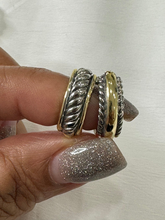 Reversible Silver And Gold Huggies