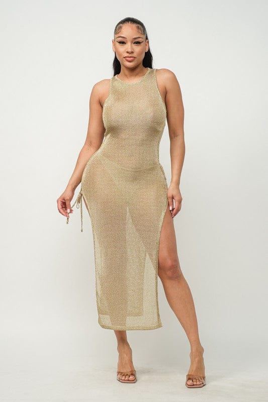 Mesh Dress (Gold) Classy But Sassy Mesh Dress (Gold) Classy But Sassy
