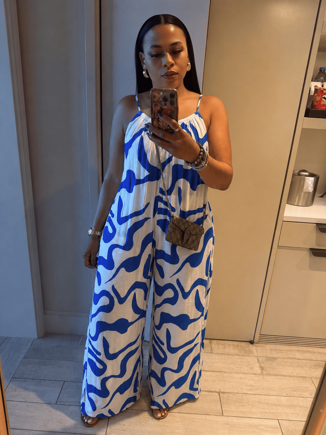 SPAGHETTI STRAP WIDE LEGGED JUMPSUIT (BLUE)