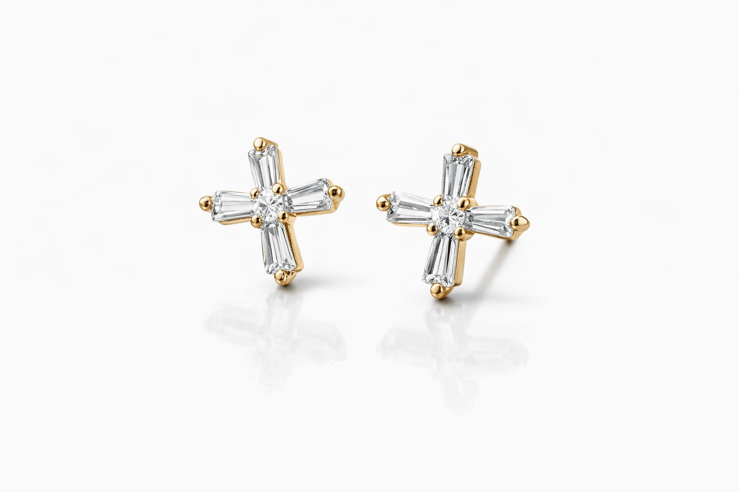 Radiant X Baguette Stud Earrings