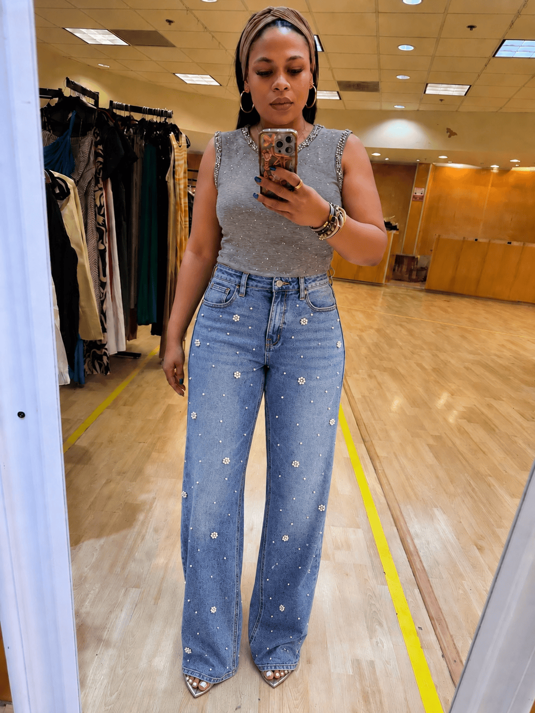 Pearl Embellished Jeans