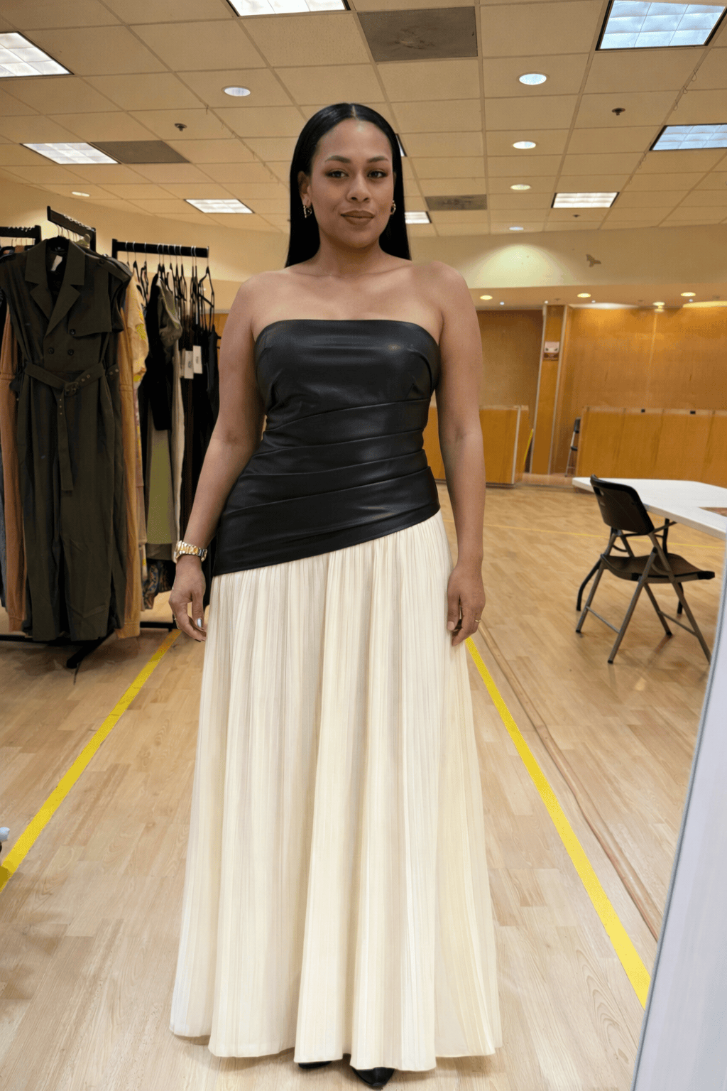 Leather Bustier Maxi Dress