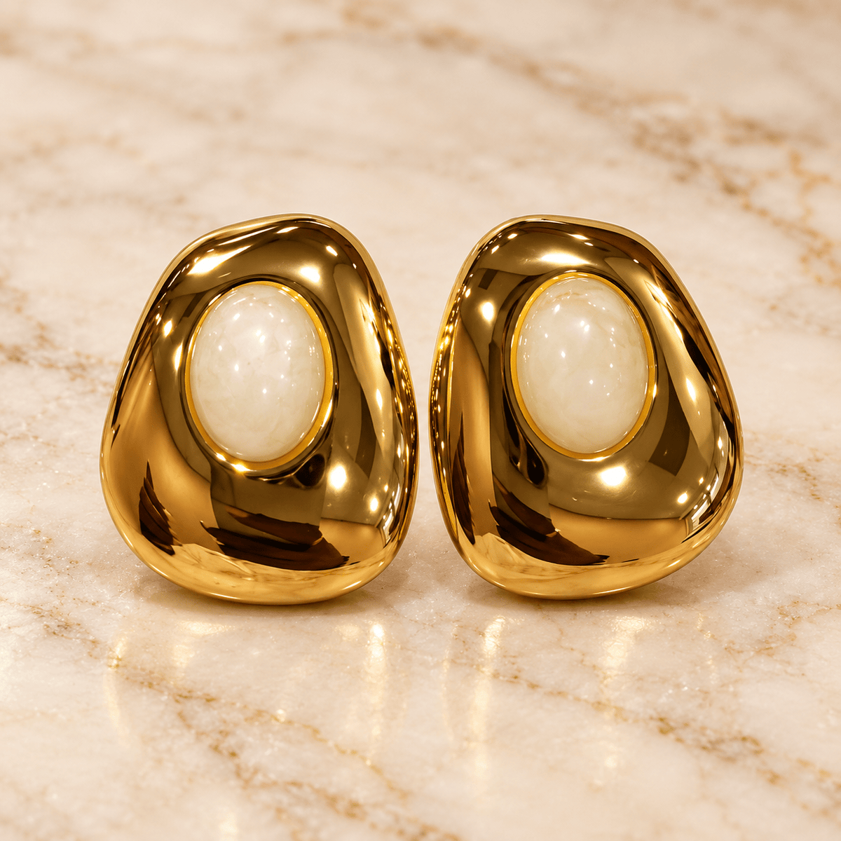 Ivory Glow Statement Earrings