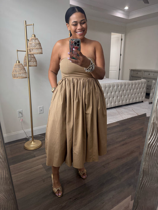 Elegant Fit And Flare Midi Dress
