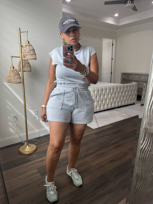 Sleeveless Drawstring Waist Romper