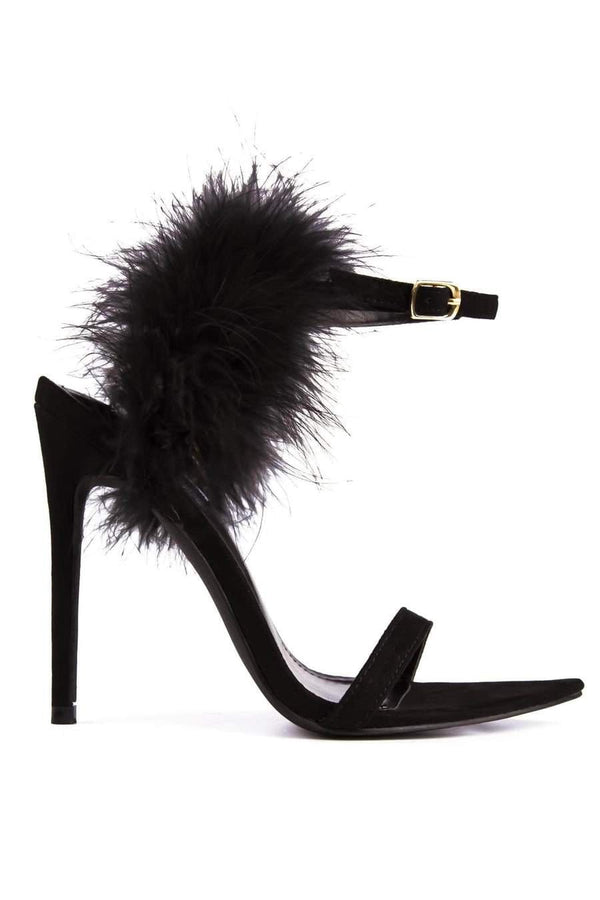 Enrich Fur Back Heels "Black”