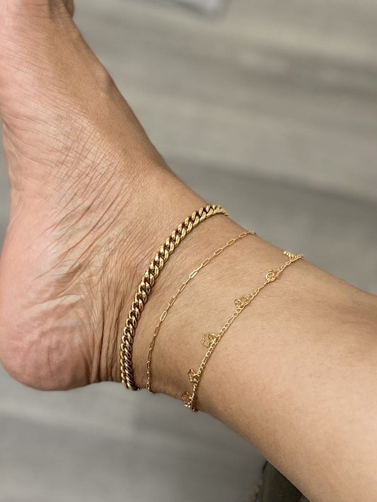 Slim Gold Cuban Link Anklet