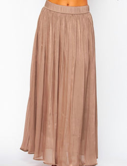 Crushed Silky Maxi Skirt (Bronze)