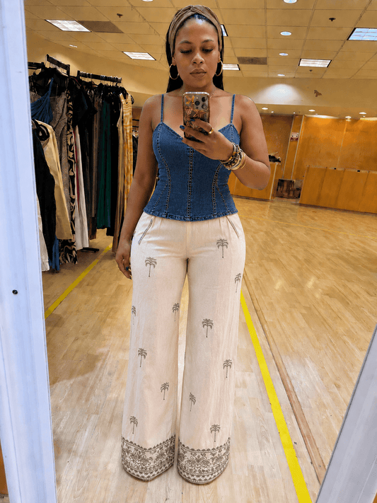 Denim Peplum Top