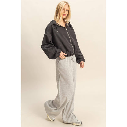 Flowy Knit Drawstring Pants (Heather Grey)