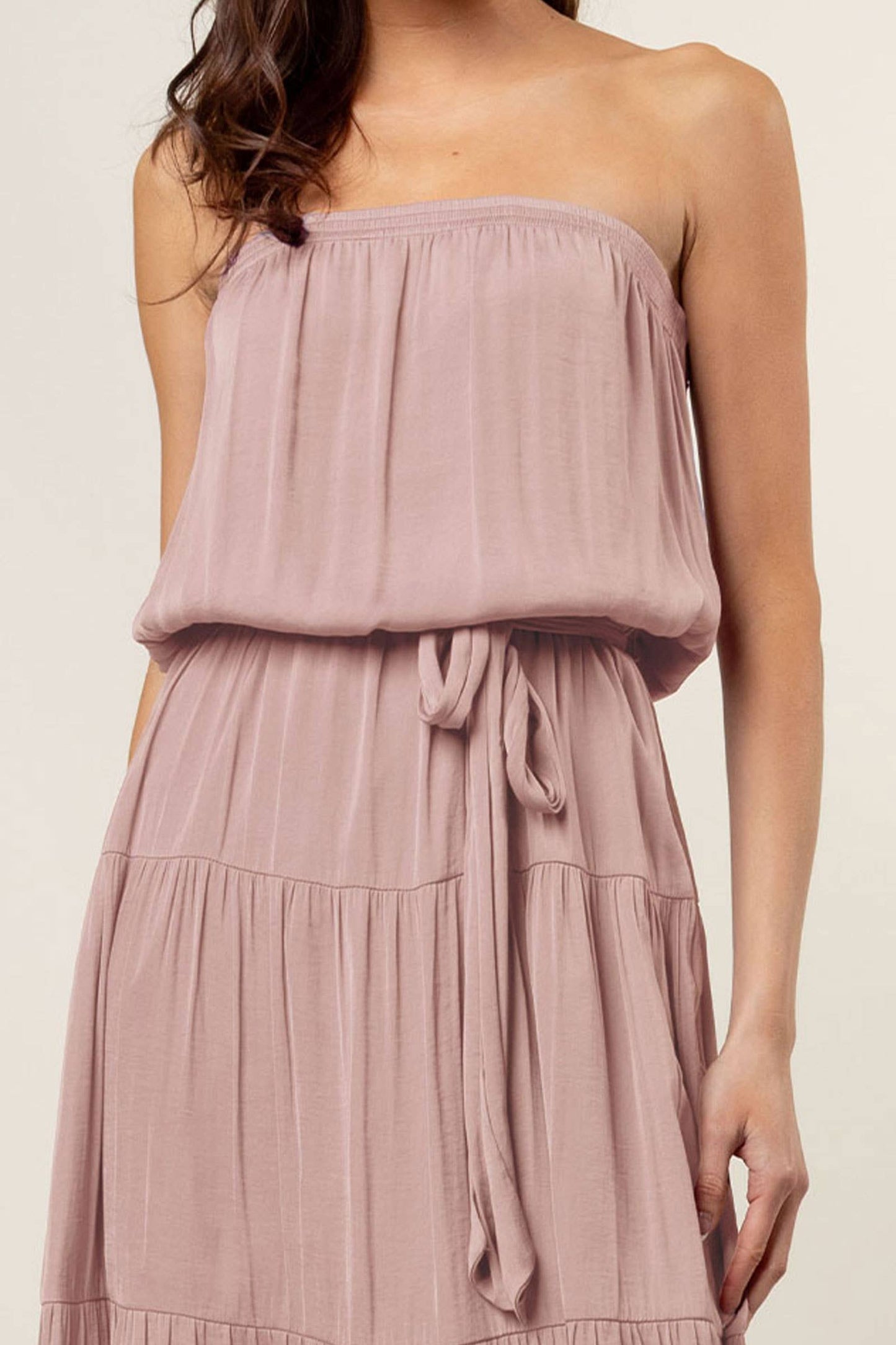 Maxi Tiered Tube Dress With Elasticized Waist (Royal Blue)