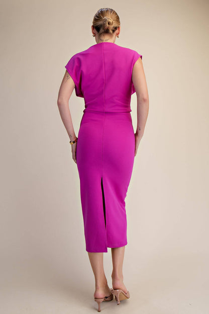 Long Draped Dress (Magenta)