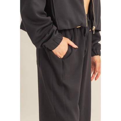 Knit Wide-Leg Trousers With Drawstring Waist  (SAGE GREEN)