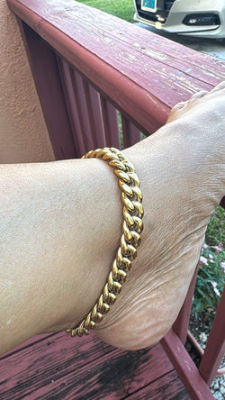 Gold Cuban Link Anklet 10MM