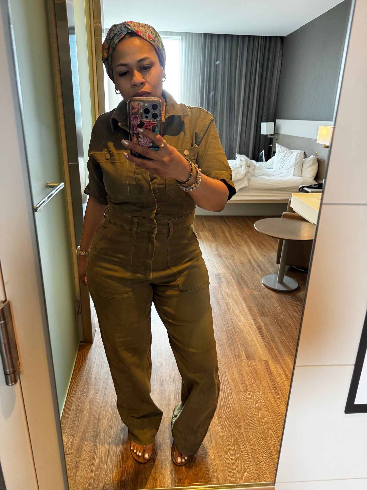 Olive Cargo Jumpsuit