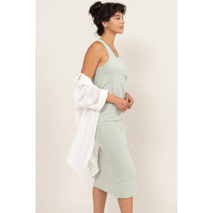 Sleeveless Shift Midi Dress (Mint)