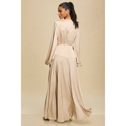 SATIN ULTRA MAXI GOWN (BEIGE)