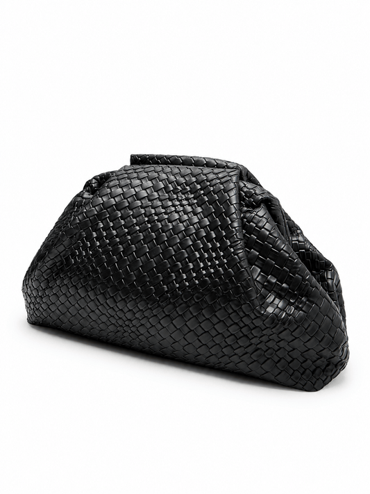 Woven Pouch Clutch (Black)