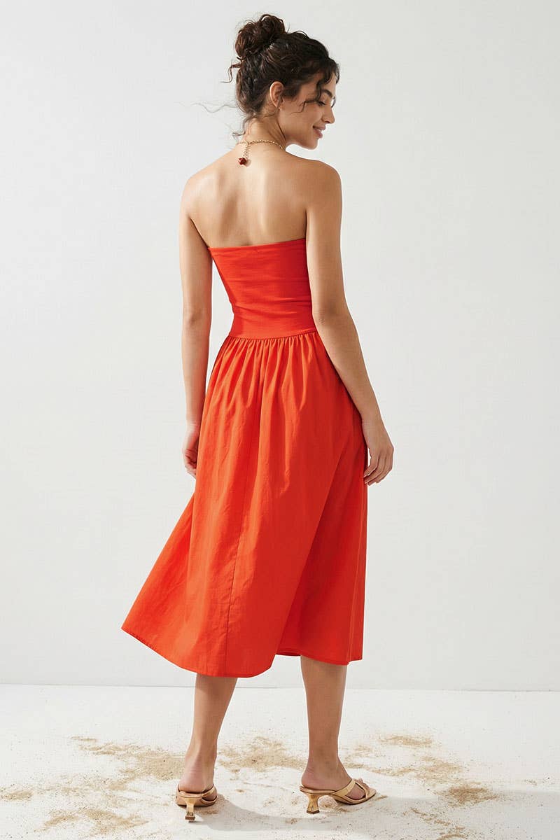 Tube Top Maxi Dress (ORANGE)