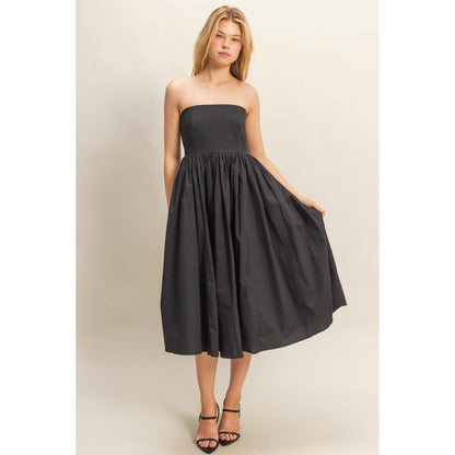 Elegant Fit And Flare Midi Dress: WHITE / S-M-L(2-2-2)