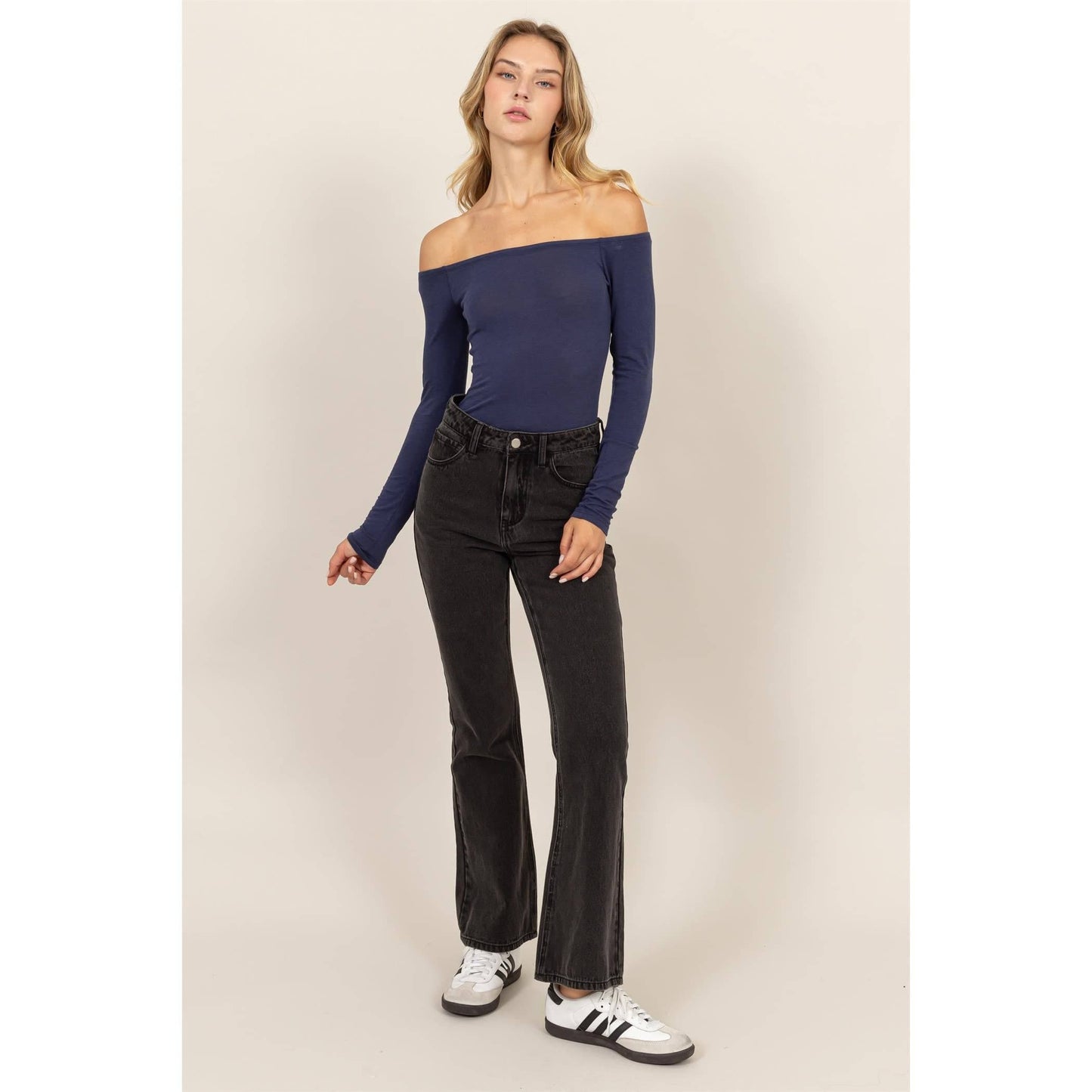 Off Shoulder Long Sleeve Bodysuit