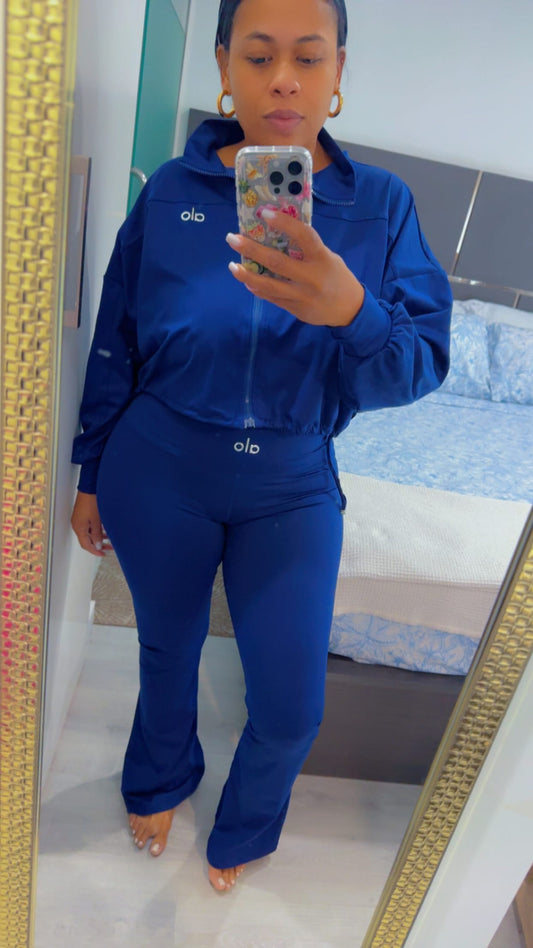 Yoga Pants And Jacket Set (Navy)