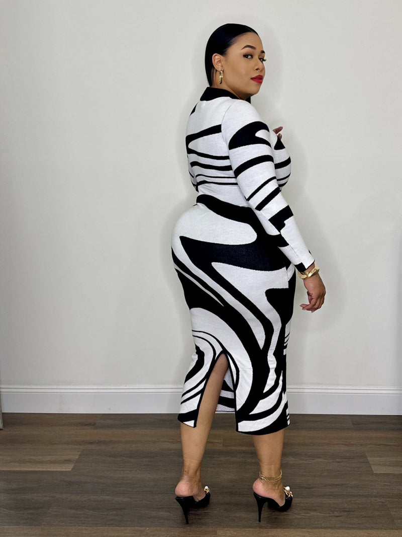 Zebra Print Knit Dress