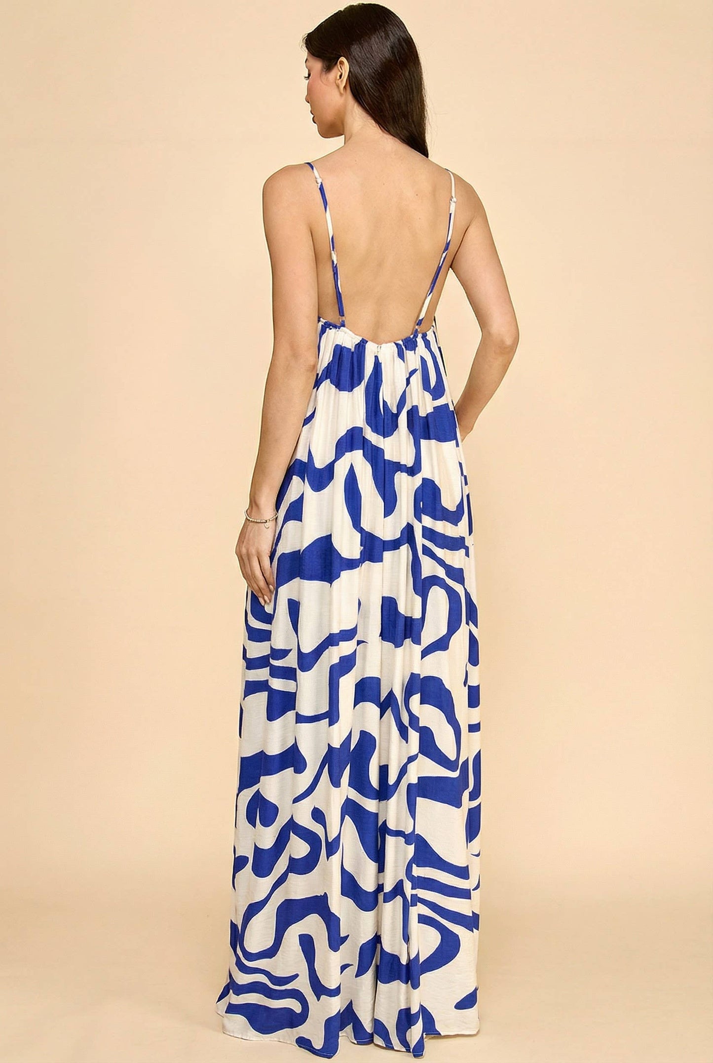 SPAGHETTI STRAP WIDE LEGGED JUMPSUIT (BLUE)