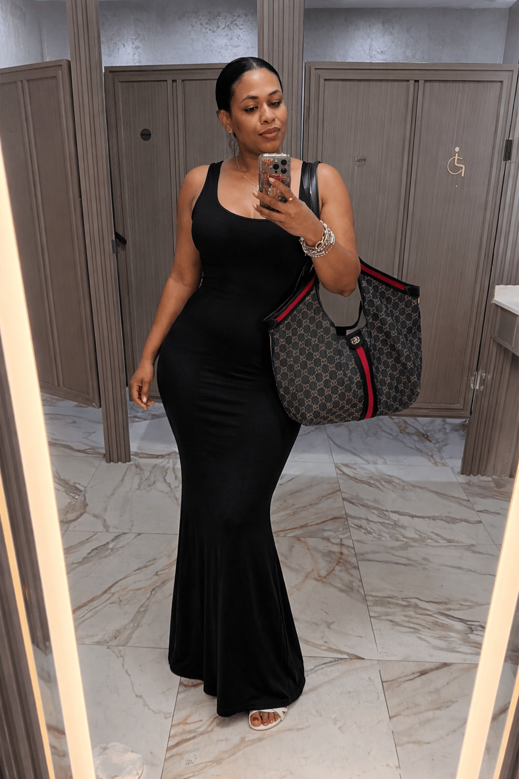 PLUNGE U-NECK TANK FISHTAIL LINING MAXI DRESS