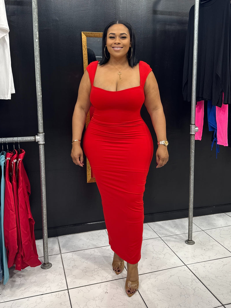 Fancy Bodycon Dress (Red)