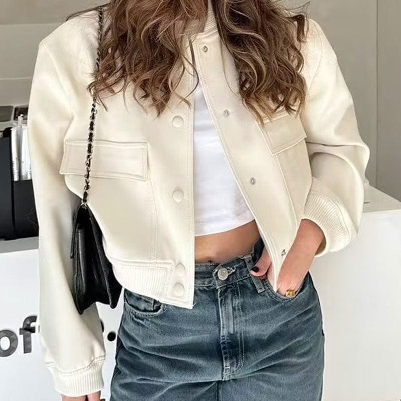 Bomber Jacket Woman’s Button Down Varsity Jacket