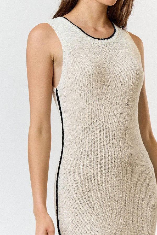 CREW NECK SWEATER MAXI DRESS (CREAM)