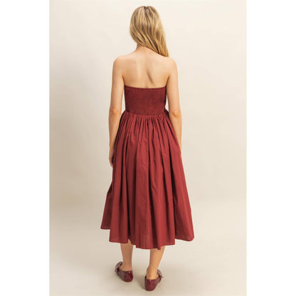 Elegant Fit And Flare Midi Dress: WHITE / S-M-L(2-2-2)