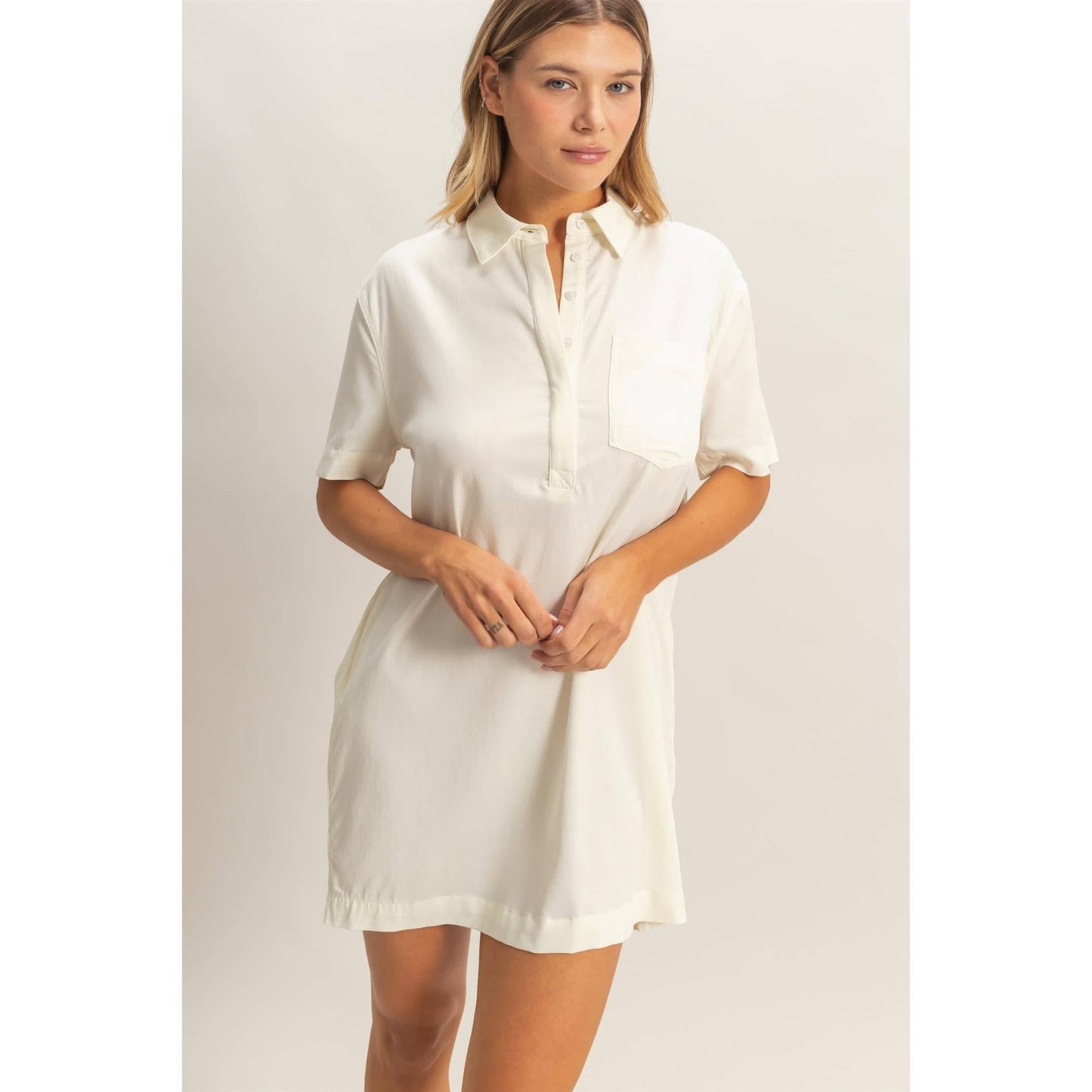 Collared Shirt Dress (DENIM)