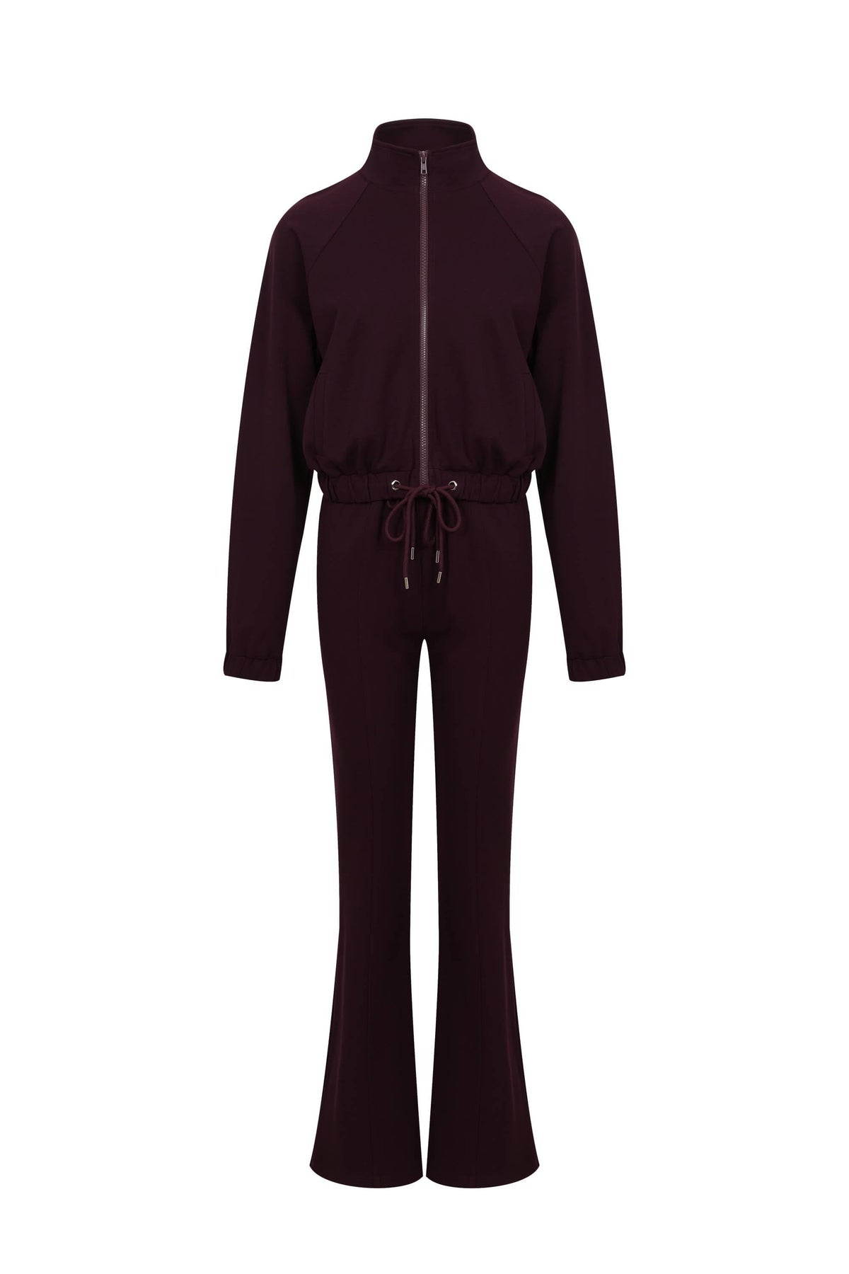 Simple Day Knit Track Jacket and Flare Pants Set