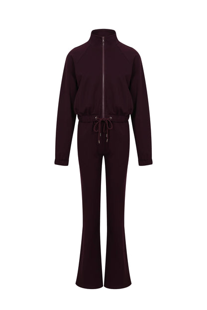 Simple Day Knit Track Jacket and Flare Pants Set