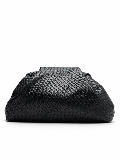 Woven Pouch Clutch (Black)