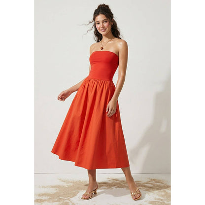 Tube Top Maxi Dress (ORANGE)