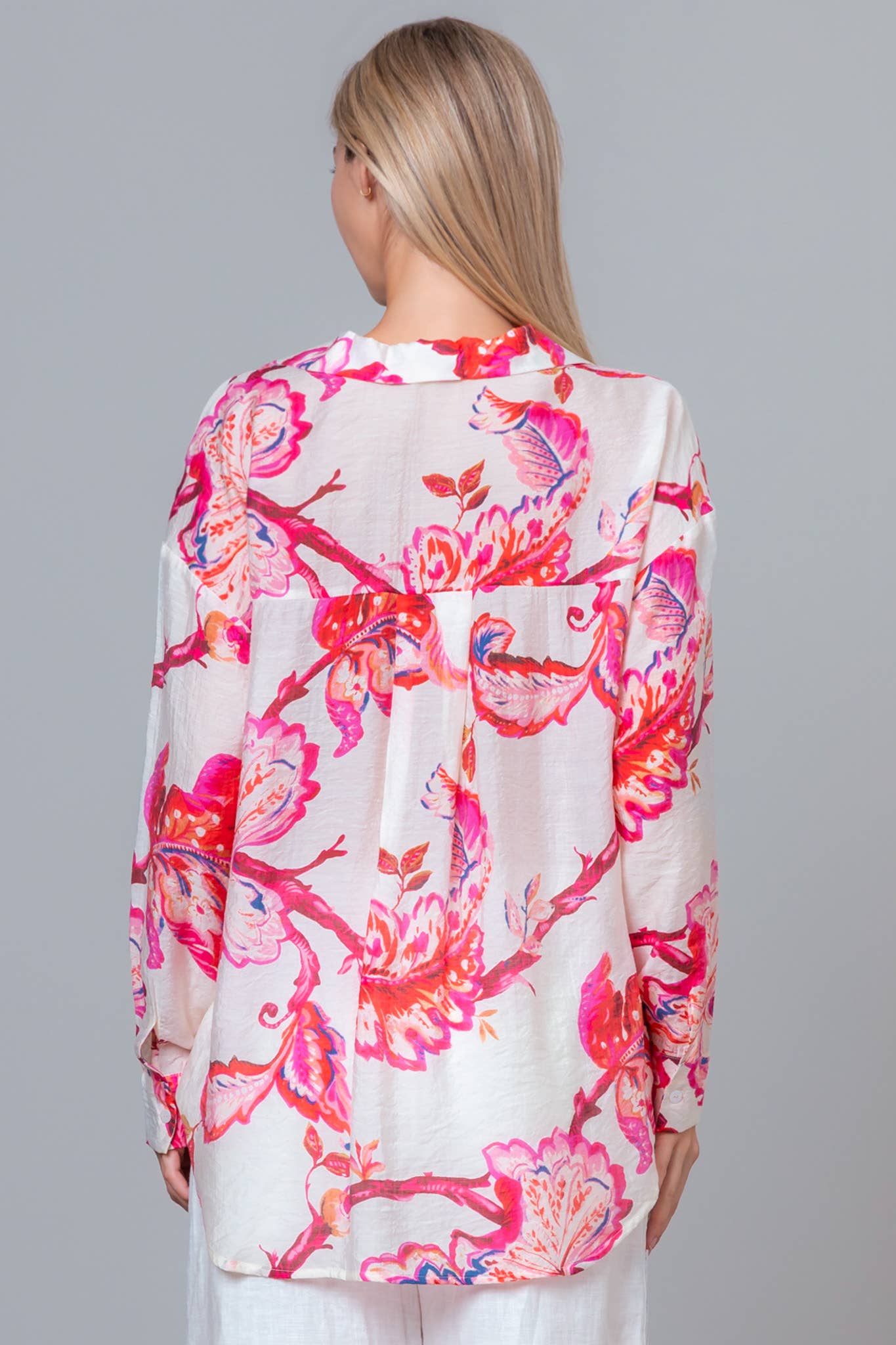 PRINTED LONG SLEEVE SHIRT (Pink)