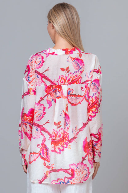 PRINTED LONG SLEEVE SHIRT (Pink)