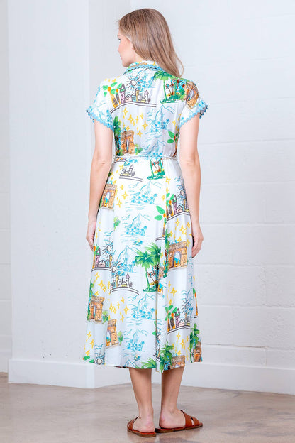 SHORT SLEEVE SHIRT DRESS SELF TIE BELT